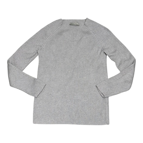 Gentle Herd 100% Wool Ribbed Sweater Size M Gray Long Sleeve Crewneck Knit Top - Picture 3 of 8
